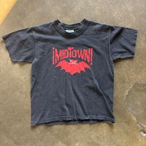 RARE Y2K Midtown Red Bat Band Tee